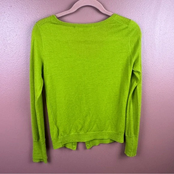 Johnny Was 100% tissue cashmere cardigan in apple green size medium - Picture 7 of 7